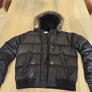 RARE Vintage Polo Jeans Ralph Lauren Downfilled Puffer Jacket with Faux Fur Hood